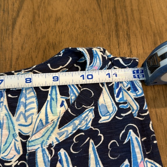 Lilly Pulitzer‎ Low Tide Navy Blue Sails and Stripes Split Neck Tank Top NWT S - Picture 3 of 10